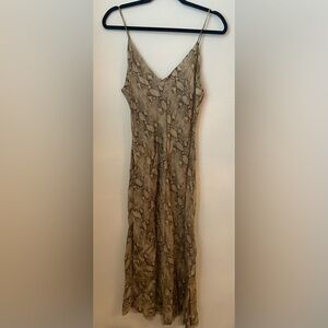 NWT Jonathan Simkhai Midi Slip Dress Bias Cut Rhiannon Python Print